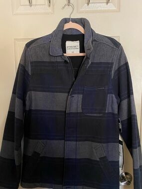 Ezekiel Striped Navy & Gray Lightweight Shirt Jacket
